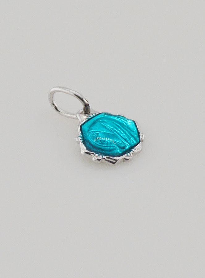 Medaglia Vergine Maria 8mm - Turchese (pic 2)
