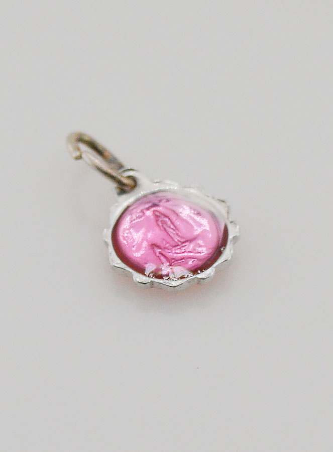 Medaglia Vergine Maria 8mm - Rosa Fucsia (pic 4)