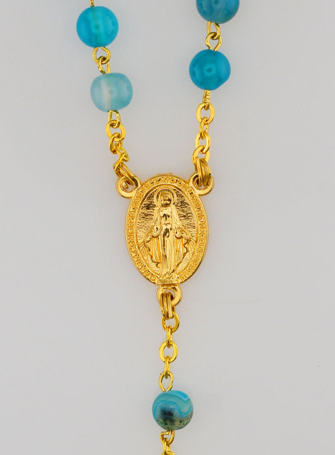 Rosario in Perle d'Agata - Catena Dorata (pic 4)