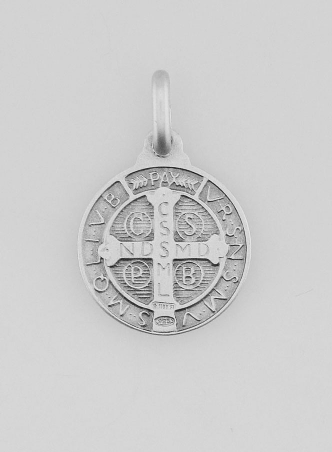Medaglia San Benedetto in Argento Puro - 14mm (pic 3)