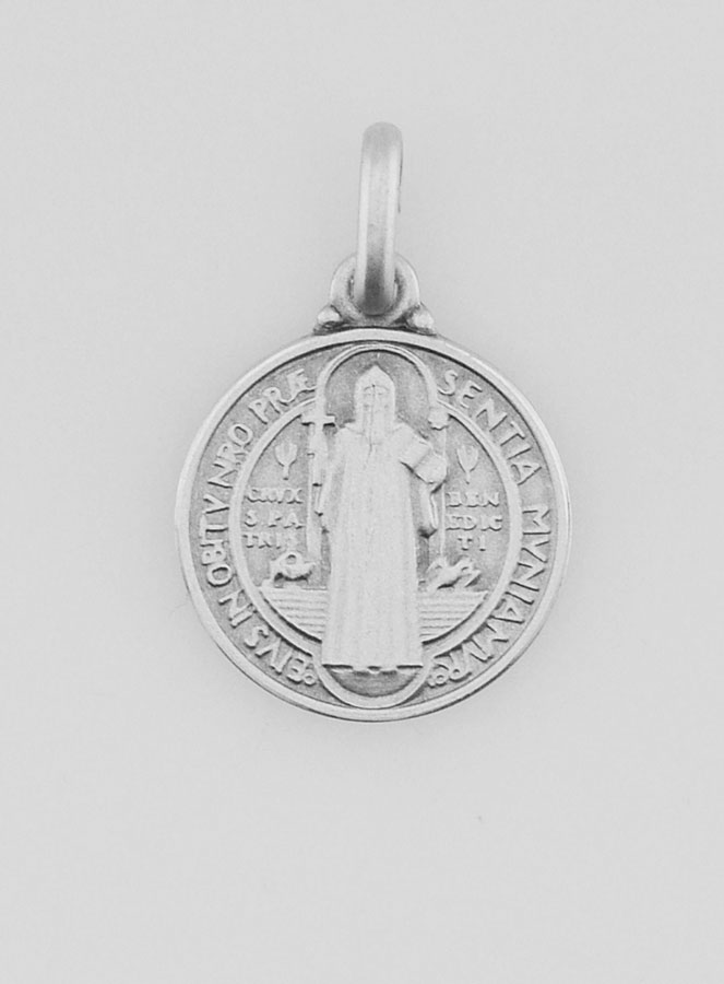 Medaglia San Benedetto in Argento Puro - 14mm (pic 4)