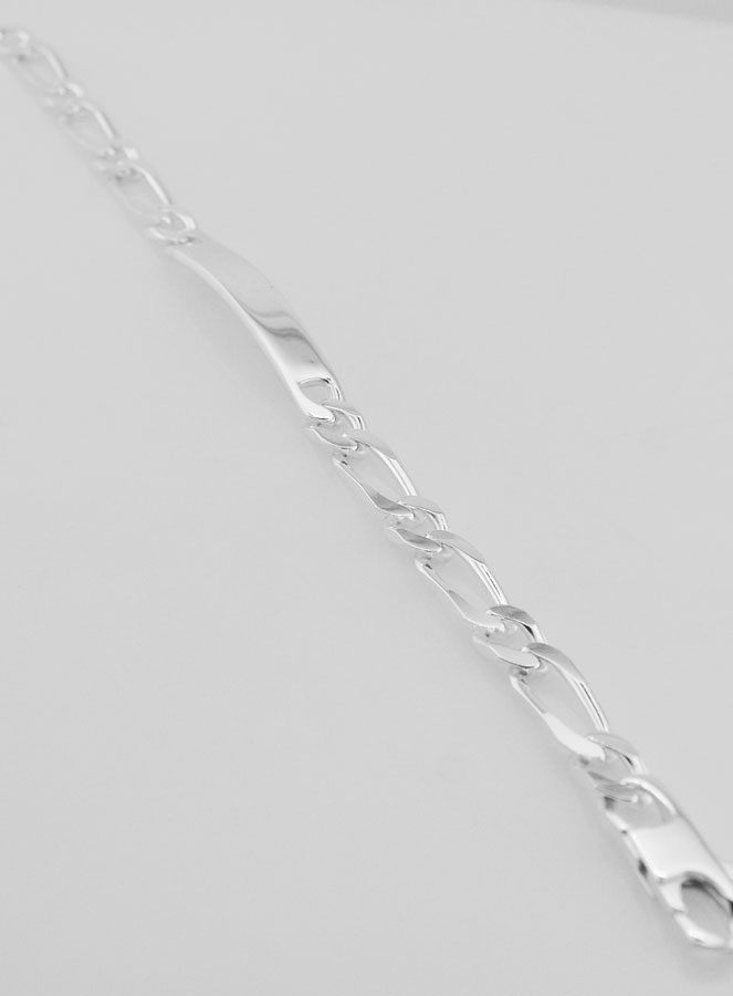 Braccialetto in Argento 21cm - Maglia Figaro 7mm (pic 2)