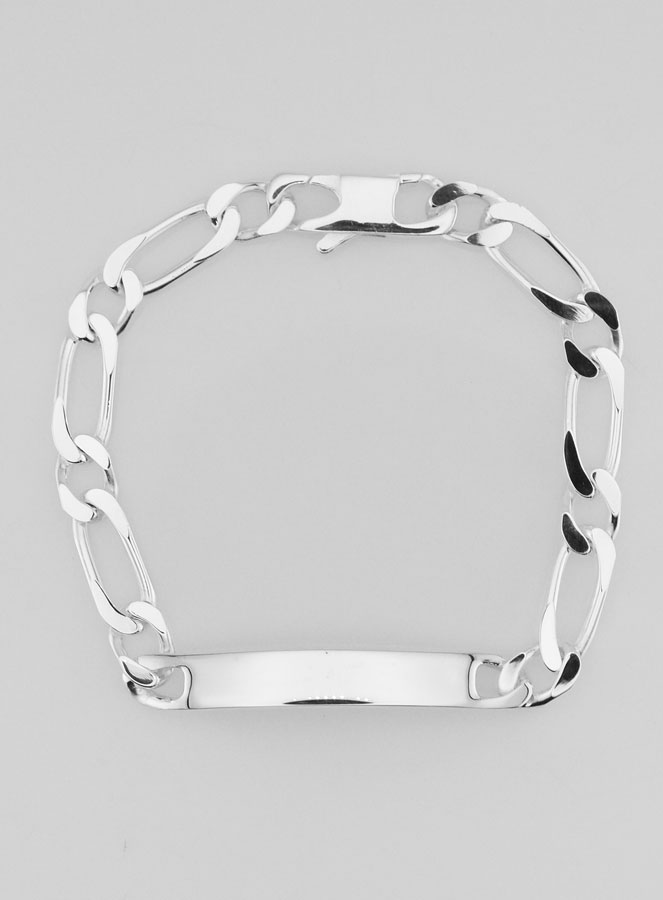 Braccialetto in Argento 21cm - Maglia Figaro 7mm (pic 3)
