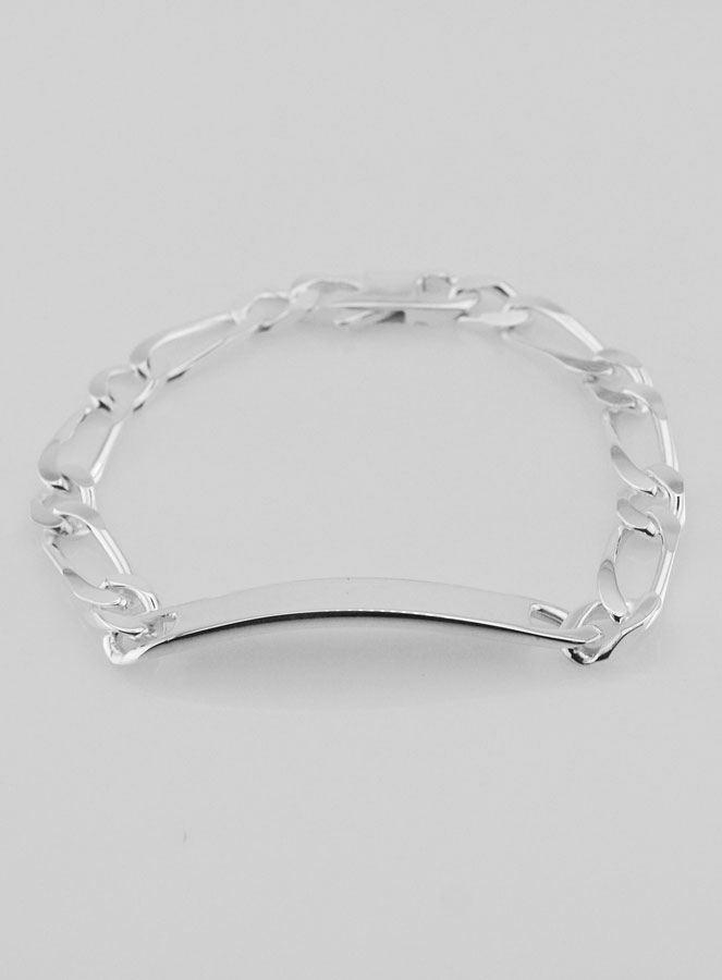 Braccialetto in Argento 21cm - Maglia Figaro 7mm (pic 4)