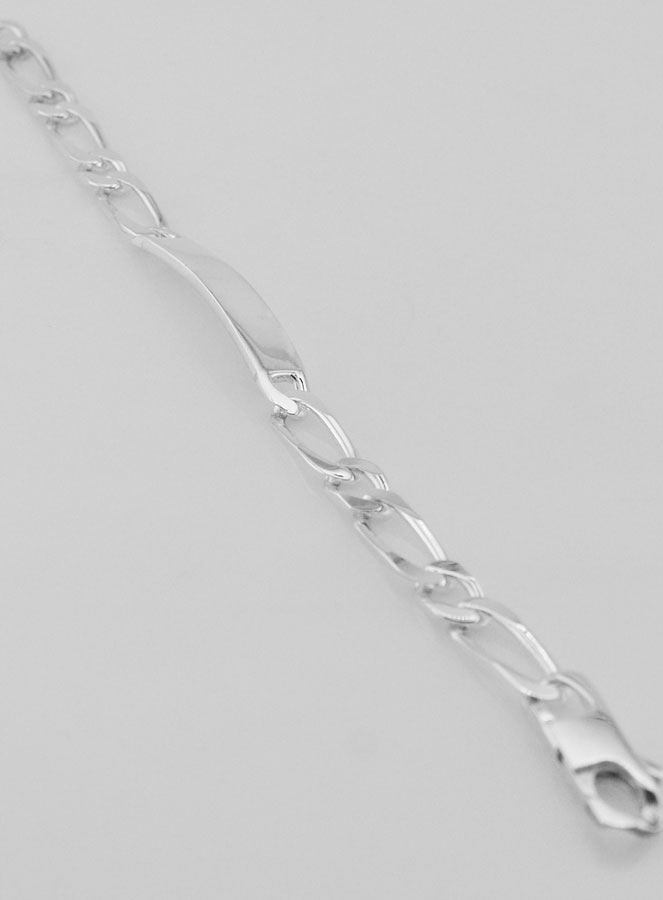 Braccialetto in Argento 19cm - Maglia Figaro 7mm (pic 2)