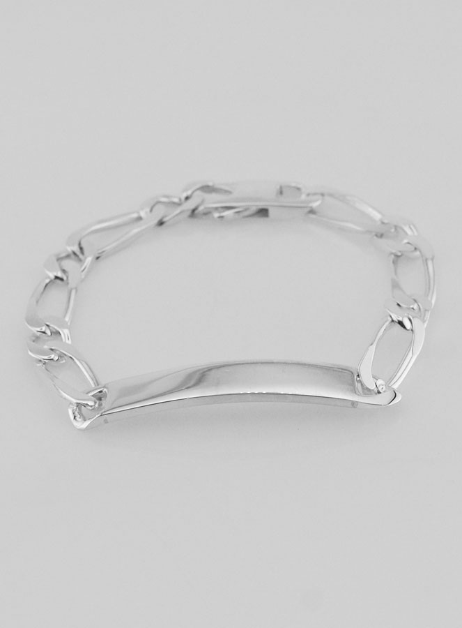 Braccialetto in Argento 19cm - Maglia Figaro 7mm (pic 4)