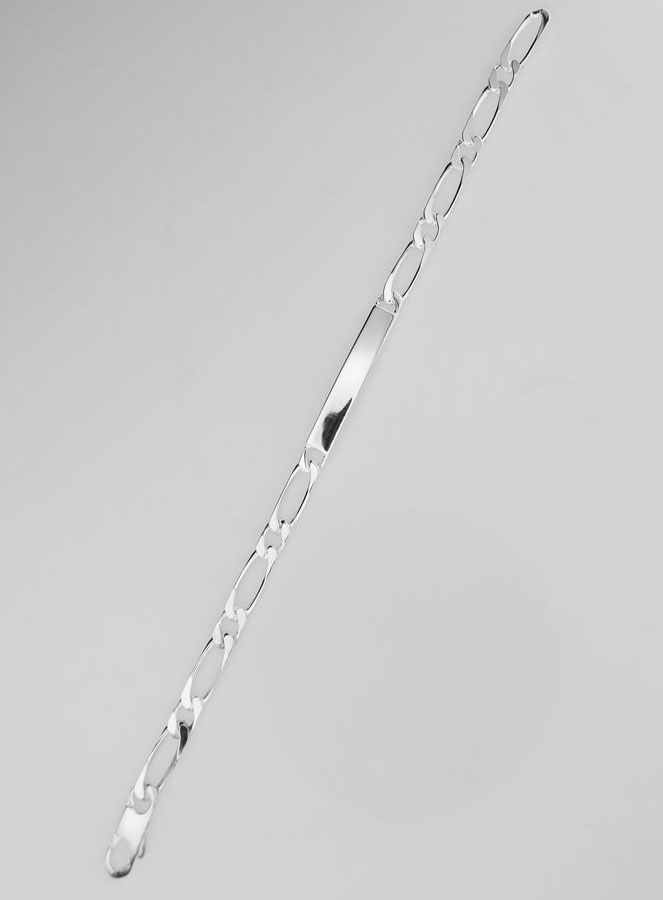 Braccialetto in Argento Massiccio 18cm - Maglia Figaro 5mm (pic 2)