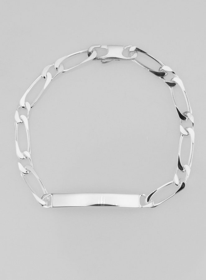 Braccialetto in Argento Massiccio 18cm - Maglia Figaro 5mm (pic 3)