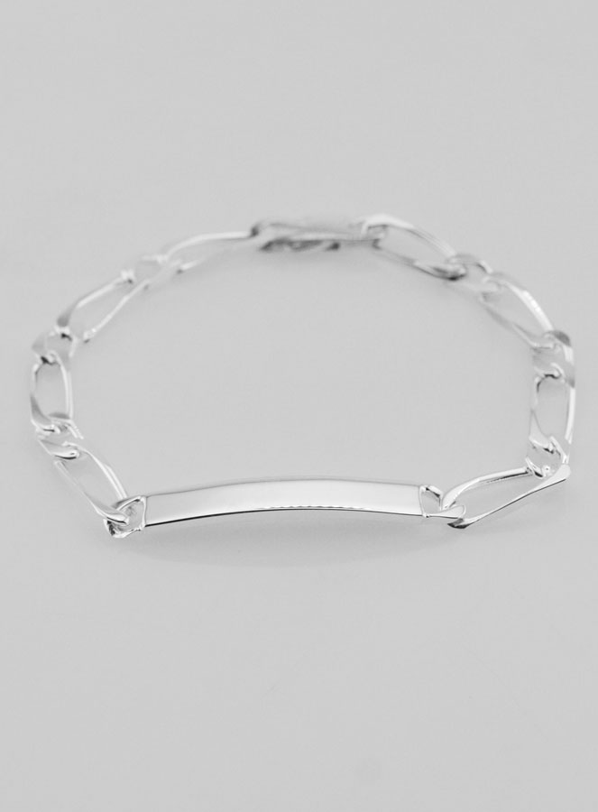 Braccialetto in Argento Massiccio 18cm - Maglia Figaro 5mm (pic 4)
