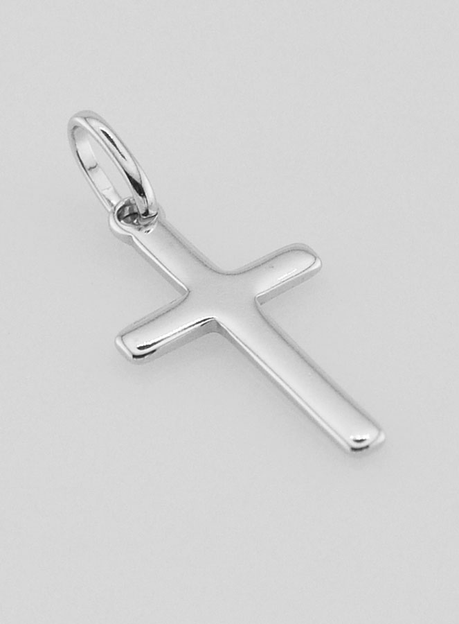 Ciondolo Croce Semplice in Argento 18mm (pic 3)
