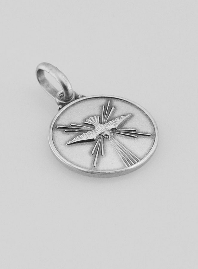 Medaglia Colomba dello Spirito Santo in Argento Puro - 14mm (pic 3)