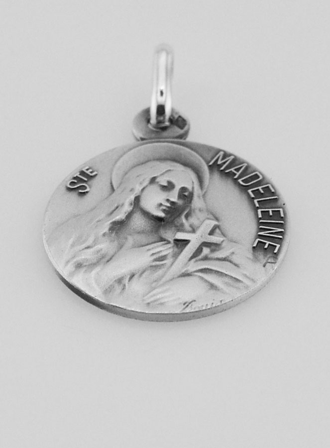 Medaglia Santa Maria Maddalena in Argento Puro - 18mm (pic 2)