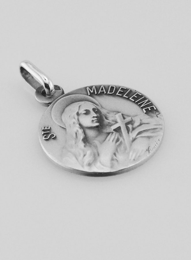 Medaglia Santa Maria Maddalena in Argento Puro - 18mm (pic 3)