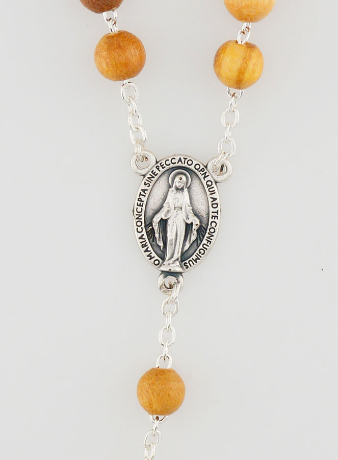 Rosario in Legno Medaglia Vergine Miracolosa (pic 3)