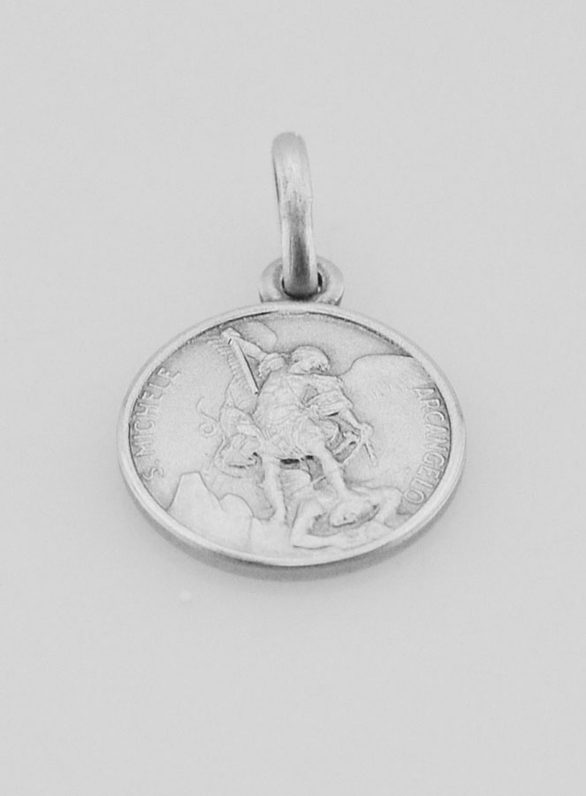 Medaglia San Michele in Argento Puro - 12mm (pic 2)