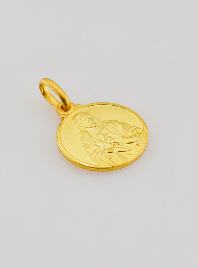 Medaglietta Sacro Cuore di Gesù Placcato Oro - 14mm (pic 3)