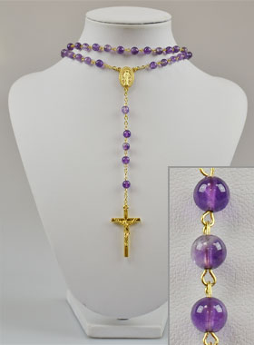 Rosario Fashion Moda in Perle Ametista - Catena Dorata (pic 1)