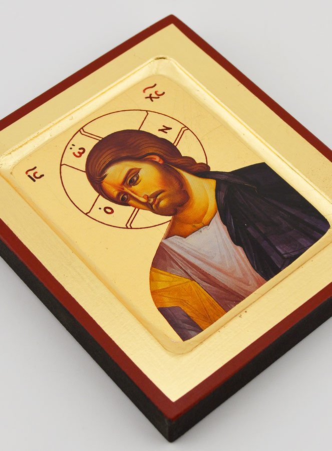 Icona del Cristo Misericordioso - Foglia d'Oro - 12 cm (pic 3)