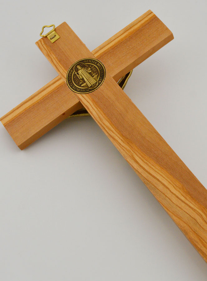 Crocifisso di San Benedetto in Legno di Ulivo - 25cm (pic 4)