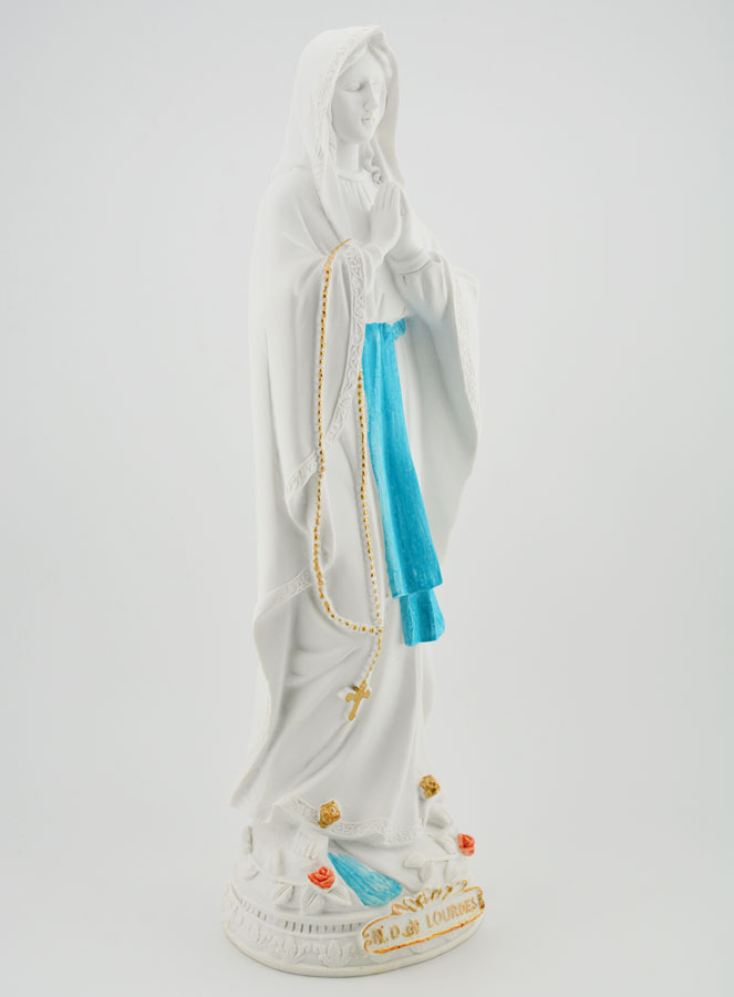 Statua Madonna di Lourdes col Rosario dorato - 30 cm (pic 3)