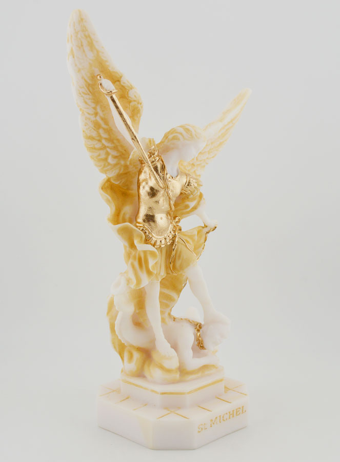 Statua San Michele Arcangelo in alabastro - 22 cm (pic 3)