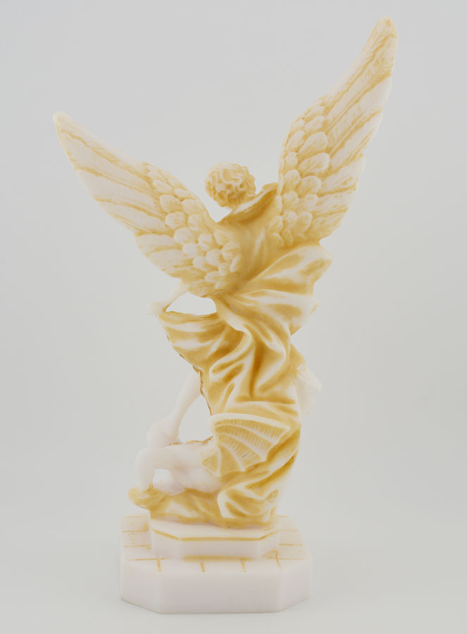Statua San Michele Arcangelo in alabastro - 22 cm (pic 4)