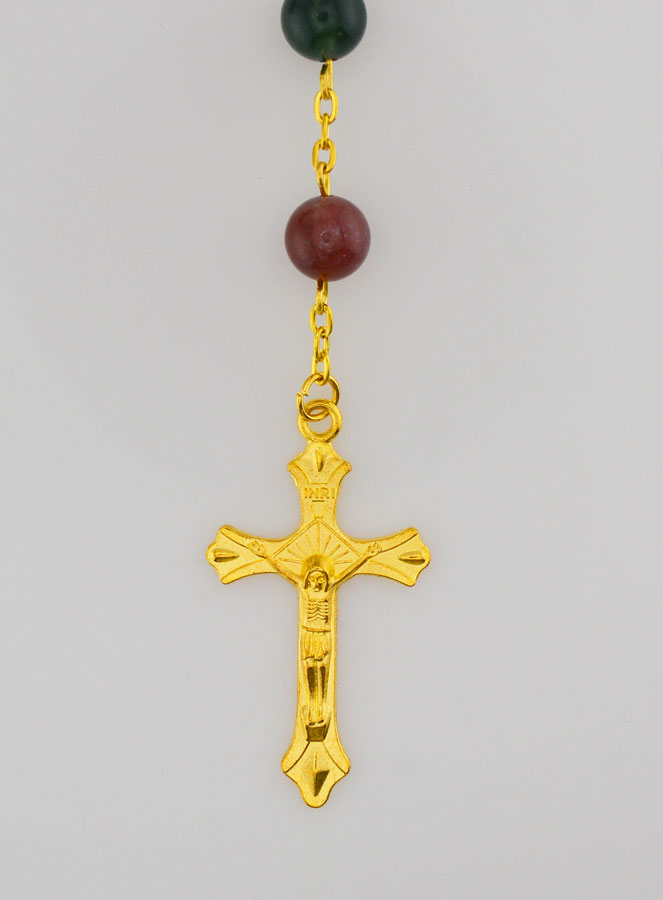 Rosario in Vere Pietra Stile Agata e Catena d'Oro (pic 3)