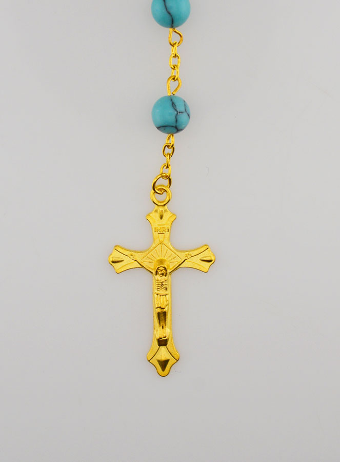 Rosario Perle Turchese e Catena d'Oro (pic 3)