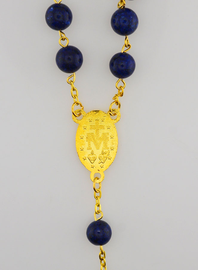 Rosario Stile Lapislazzuli e Catena d'Oro (pic 4)