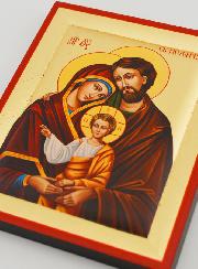 Icona Bizantina Santa Famiglia Dipinta a Mano - 13cm