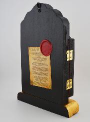 Icona Trittico Vergine di Korsun su Foglio d'Oro - 26 cm