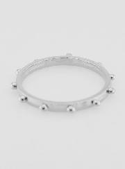 Anello Religioso Rosario Argentato - Taglia 64