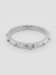 Anello Religioso Rosario Argentato - Taglia 51