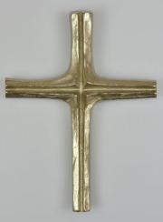 Croce in Bronzo Bianco Artigianale Scolpita - 18cm