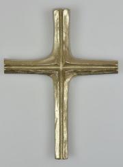 Croce in Bronzo Bianco Artigianale Scolpita - 18cm