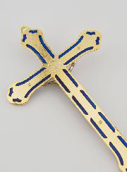 Crocifisso Vetrata in Metallo Dorato - 17cm