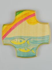 Croce Bambini in Legno d'Ebano - la mia Cresima Pesce Ichthys