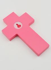 Croce in Legno Bambini del Mondo Rosa