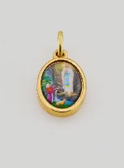 Medaglia Nostra Signora di Lourdes Dorata - 14 mm