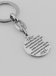 Portachiavi di Santa Rita Argentato con Preghiera