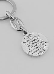 Portachiavi di Nostra Signora di La Salette Argentato con Preghiera