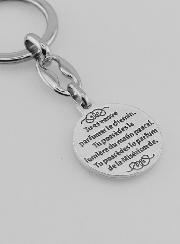 Portachiavi di Santa Maria Maddalena Argentato con Preghiera