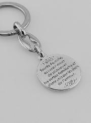 Portachiavi della Sacra Famiglia Argentato con Preghiera