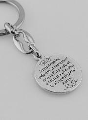 Portachiavi di Sant'Antonio Argentato con Preghiera