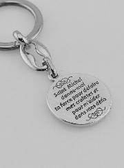 Portachiavi di San Michele Arcangelo Argentato con Preghiera