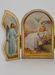 Icona Trittico Ricordo di Battesimo - 13 cm