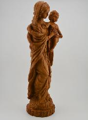 Statua Madonna con Gesù Bambino - Colore legno - 30 cm