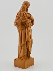 Statua Madonna con Gesù Bambino - Colore legno - 16 cm