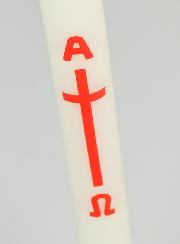 Candela Cero di Battesimo - Alfa Omega - 30cm