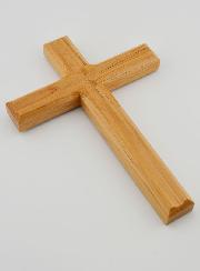 Croce in Legno Artigianale e Scolpita - 17 cm